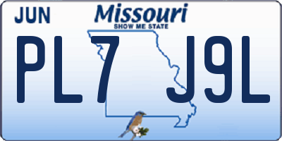 MO license plate PL7J9L