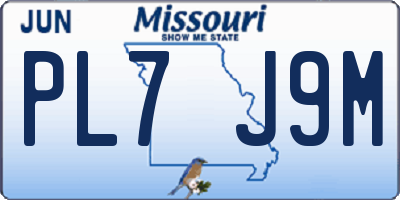 MO license plate PL7J9M