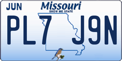 MO license plate PL7J9N