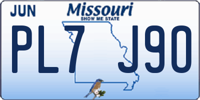 MO license plate PL7J9O