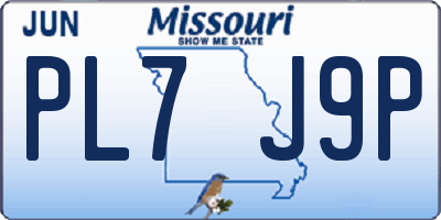 MO license plate PL7J9P