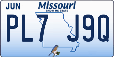 MO license plate PL7J9Q