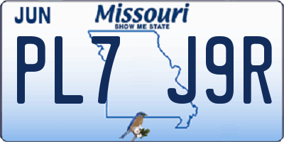MO license plate PL7J9R