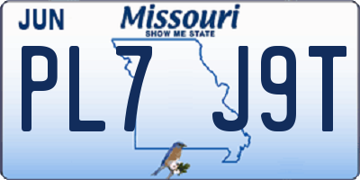 MO license plate PL7J9T