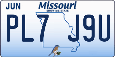 MO license plate PL7J9U