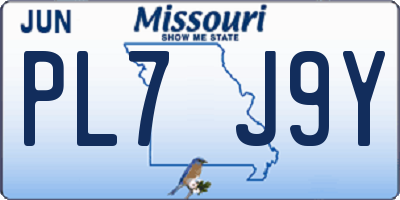MO license plate PL7J9Y