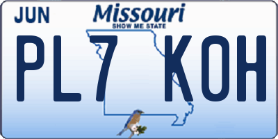MO license plate PL7K0H