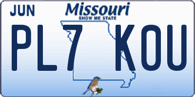 MO license plate PL7K0U