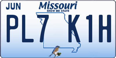 MO license plate PL7K1H