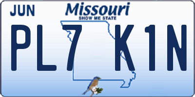 MO license plate PL7K1N
