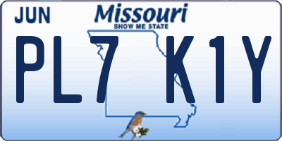 MO license plate PL7K1Y