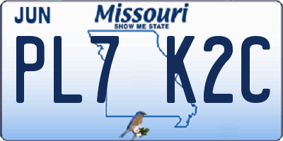 MO license plate PL7K2C