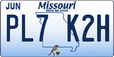 MO license plate PL7K2H