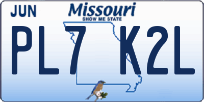 MO license plate PL7K2L