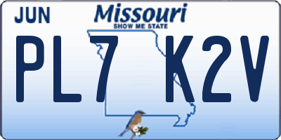 MO license plate PL7K2V
