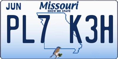 MO license plate PL7K3H