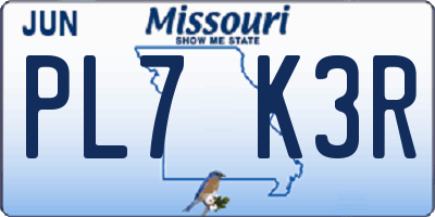 MO license plate PL7K3R