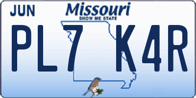 MO license plate PL7K4R
