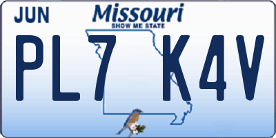 MO license plate PL7K4V