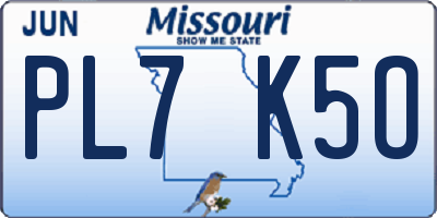 MO license plate PL7K5O