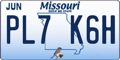 MO license plate PL7K6H