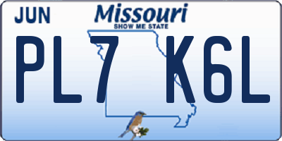 MO license plate PL7K6L