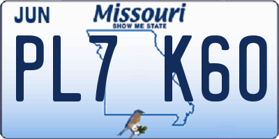 MO license plate PL7K6O