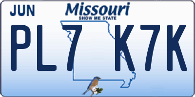 MO license plate PL7K7K