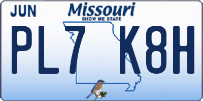 MO license plate PL7K8H