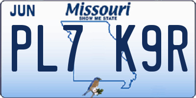 MO license plate PL7K9R