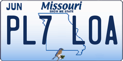 MO license plate PL7L0A