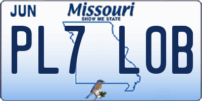 MO license plate PL7L0B
