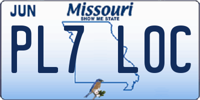 MO license plate PL7L0C