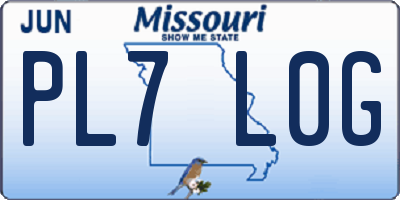 MO license plate PL7L0G