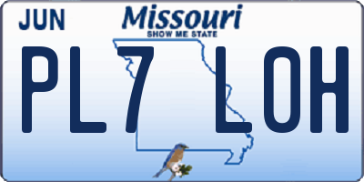 MO license plate PL7L0H