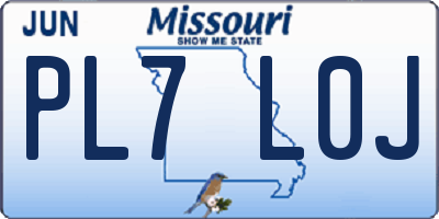 MO license plate PL7L0J