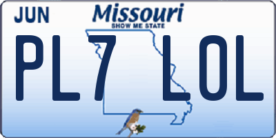 MO license plate PL7L0L