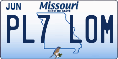 MO license plate PL7L0M