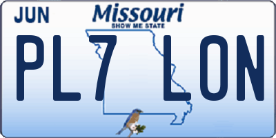 MO license plate PL7L0N