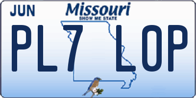 MO license plate PL7L0P