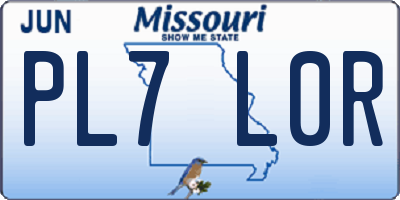 MO license plate PL7L0R