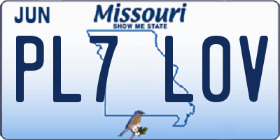 MO license plate PL7L0V