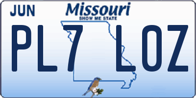 MO license plate PL7L0Z