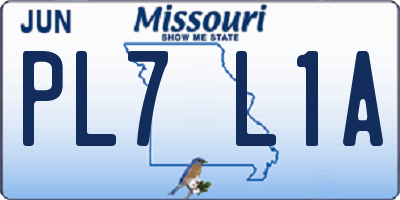 MO license plate PL7L1A