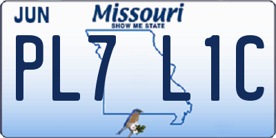 MO license plate PL7L1C