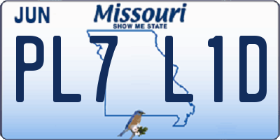 MO license plate PL7L1D