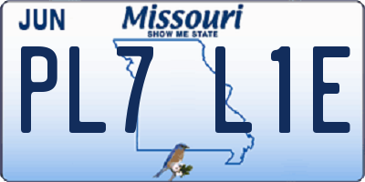MO license plate PL7L1E