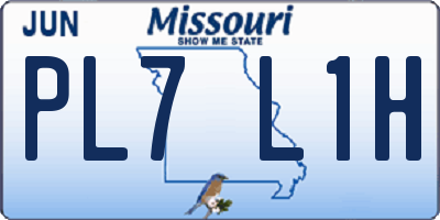 MO license plate PL7L1H
