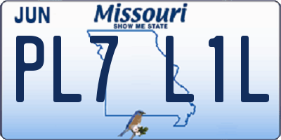 MO license plate PL7L1L
