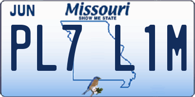 MO license plate PL7L1M